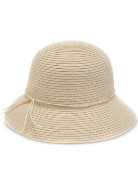 40$ Style & Co Women's Packable Straw Cloche Hats Size One Natural Beige